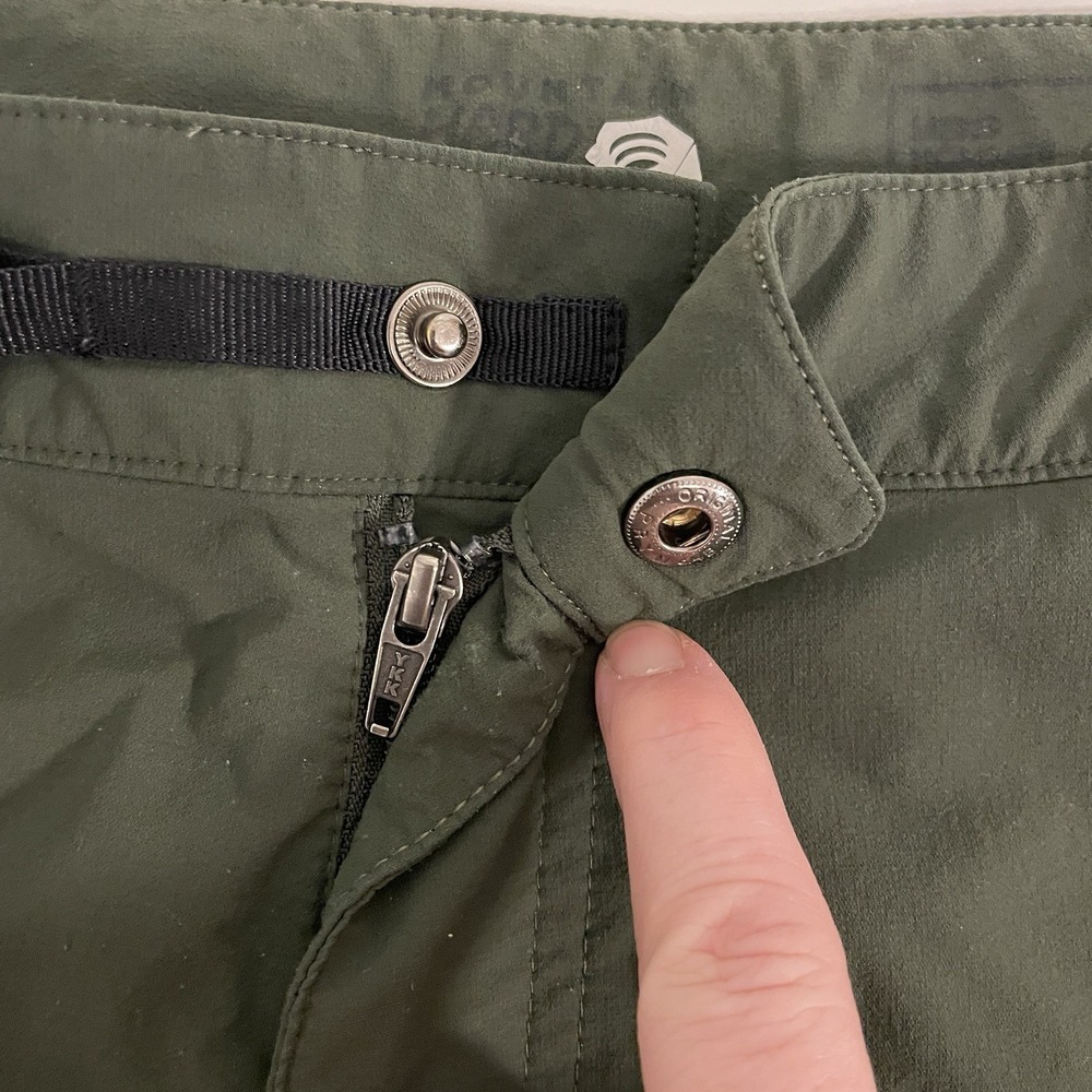 Mountain Hardwear Pants Men's 36/34 Green Belted Hiking Zip Pockets Nylon - Picture 7 of 10